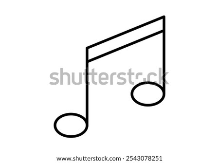 Black musical note icon on white background