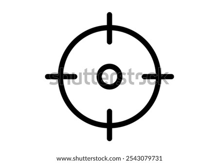 Black target crosshair icon on white background