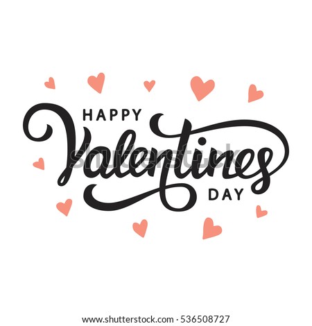 Happy Valentines Day typography poster with handwritten calligraphy text, isolated on white background. Vector Illustration Сток-фото © 
