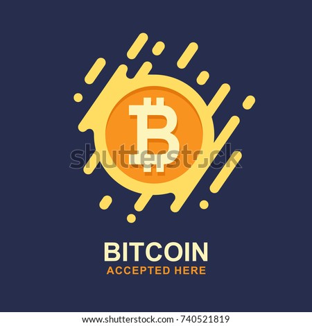 Bitcoin concept. Cryptocurrency logo sigh. Digital money. Block chain, finance symbol. Flat style vector illustration