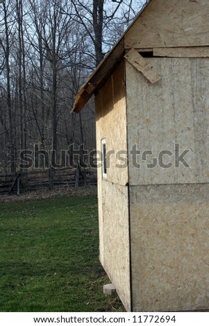 The side of a backyard shed