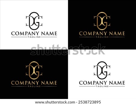 Modern, elegant, simple, minimal, and luxury serif font alphabet letter GCC logo design vector and illustration.
