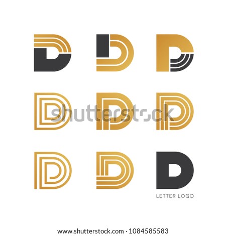 Set of letter D logo design 