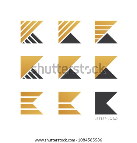 Set of letter K logo design 
