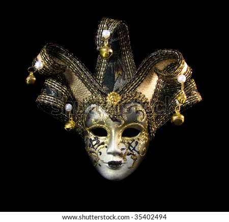 Traditional Venetian Mask With Golden Decoration Stock Photo 35402494 ...