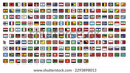 United Nation (UN) members flag, flag of world countries