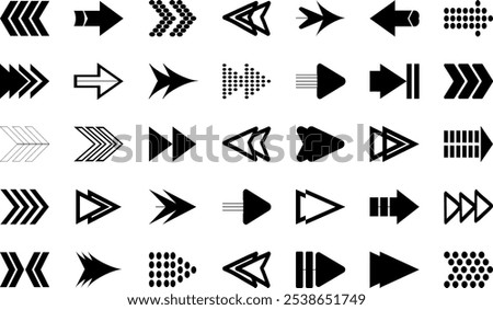 Arrow icon set. Arrow. Cursor. Arrow vector collection. Collection different arrow signs. Black arrows icons. Symbol arrows icons set. Arrows vector illustration collection.