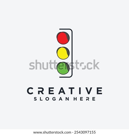 Traffic light logo design element vector icon with creative concept idea