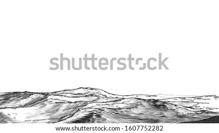 Similar – Image, Stock Photo Rippling sea with rocky coast in twilight