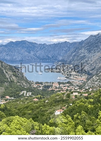 Similar – Image, Stock Photo View of Kotor Bay, Montenegro