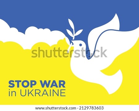 Stop War in Ukraine. Ukraine War Poster. Vector Illustration. Imagine de stoc © 