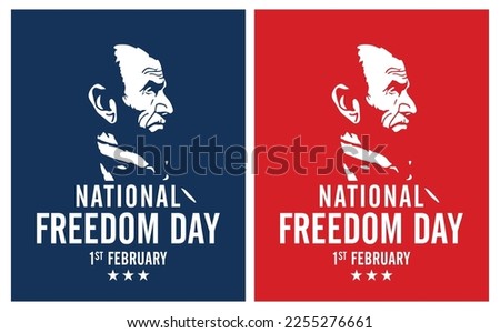 February 1, National Freedom Day. Abraham Lincoln. Holiday poster. Vector illustration.