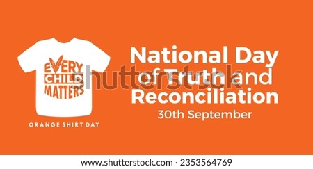 National Day of Truth and Reconciliation. 30th September. Orange Shirt Day logo design. Vector Illustration. Сток-фото © 