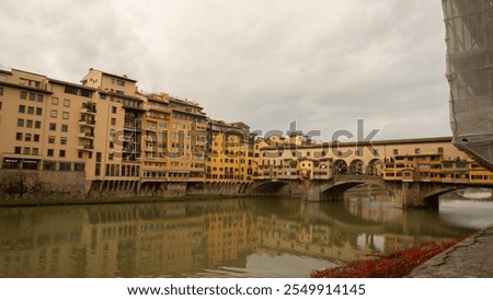 Similar – Image, Stock Photo Iconic Vecchio Bridge in Florence over river Arno called Ponte Vecchio