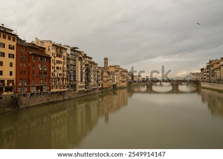 Similar – Image, Stock Photo Iconic Vecchio Bridge in Florence over river Arno called Ponte Vecchio
