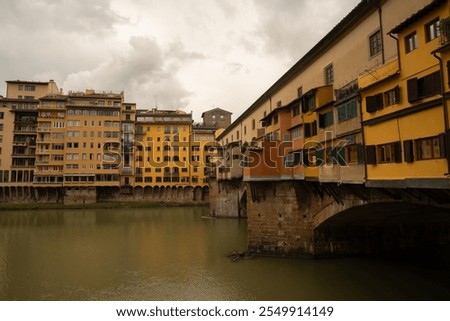 Similar – Image, Stock Photo Iconic Vecchio Bridge in Florence over river Arno called Ponte Vecchio