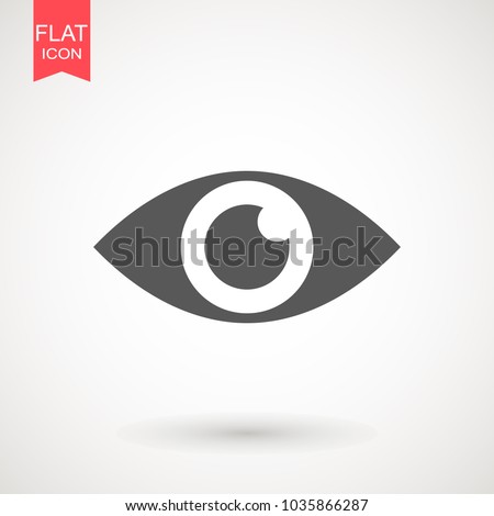 Eye , Look and Vision icon. Web site page and mobile app design vector element. Sign of view, look, opinion, glance, peek, , glimpse, dekko, eyebeam, eyewink . Flat design style.