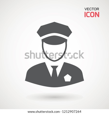 Police Icon vector. Policeman Officer avatar illustration. Soldier icon. Element of war and piece. Signs and symbol for websites, web design, mobile app on white background