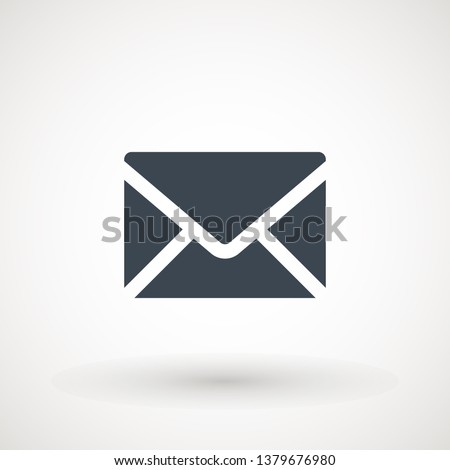 Email icon. Envelope Mail services. Contacts message send letter isolated flat
