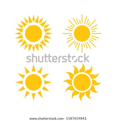 Sun icon set. isolated vector illustration. Use for admin panels, websites, interfaces, mobile apps. Sun sign symbol vector border