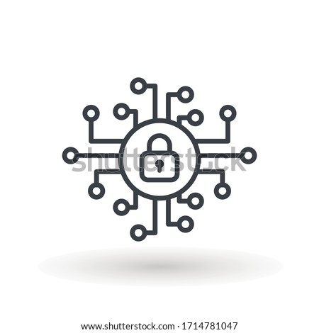cyber security icon design, vector illustration graphic Security logo Artificial Intelligence Keyhole icon speed internet technology.