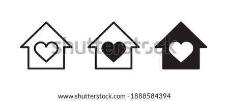 House with heart shape icon , love home symbol, vector illustration isolated on white background stay home, sticker symbol vector covid 19 coronavirus corona icon