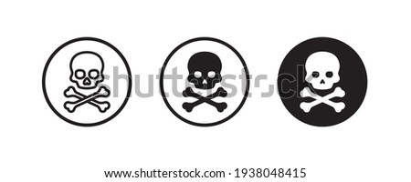 Skull and crossbones icon. icons button, vector, sign, symbol, logo, illustration, editable stroke, flat design style isolated on white linear pictogram