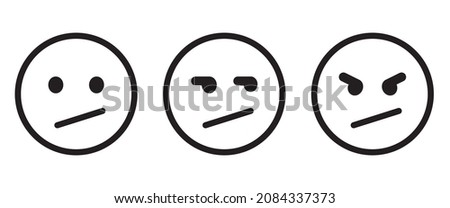 dissatisfied icon, unhappy icon button, vector, sign, symbol, logo, illustration, editable stroke, flat design style isolated on white