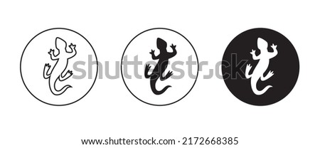 animal vector lizard salamander gecko crocodile and reptiles icon, sign, symbol, logo, illustration, editable stroke, flat design style isolated on white linear