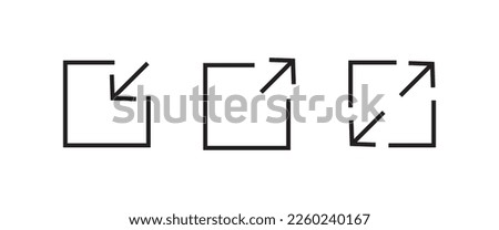 Full screen and exit full screen, Extend, Re-size Enlarge arrow, Zoom, Inside, Outside arrow icon. Minimize and maximize icon symbol logo illustration,editable stroke, flat design style isolated