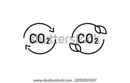 co2 emissions icon. carbon dioxide pollution. ecology and environment . Carbon emissions reduction icon vector symbol logo illustration line editable stroke flat design style isolated on white