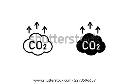 co2 emissions icon. carbon dioxide pollution. ecology and environment . Carbon emissions reduction icon vector symbol logo illustration line editable stroke flat design style isolated on white