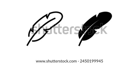 Feather icon vector, sign, symbol, logo, illustration, editable stroke, flat design style isolated on white linear