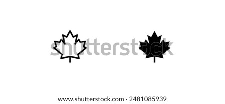 maple leaf icon, Fall maple leaves, Autumn Tree, taking inspiration from autumnal themes nature line and flat icons set, editable stroke isolated on white, linear vector outline illustration