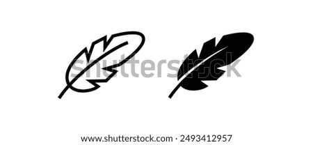 Feather icon vector, sign, symbol, logo, illustration, editable stroke, flat design style isolated on white linear