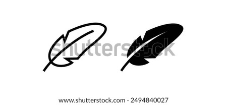 Feather icon vector, sign, symbol, logo, illustration, editable stroke, flat design style isolated on white linear