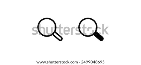 Magnifying glass icon. Search and find magnifier. Magnifying glass, Zoom, Loupe, icons button, vector, sign, symbol, logo, illustration, editable stroke, flat design style isolaated on white