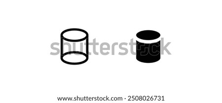 cylinder icon. Element of geometric figure, shape line and flat icons set, editable stroke isolated on white, linear vector outline illustration, symbol logo design style