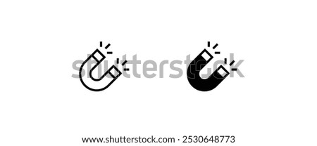 magnet icons button, vector, sign, symbol, logo, illustration, editable stroke, flat design style isolated on white