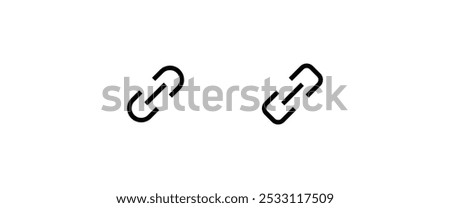 Internet URL webpage url link, share, external, database. Wireless Hyperlinks. , Chain, Web Address line and flat icons set, editable stroke isolated on white linear vector outline illustration,