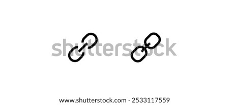 Internet URL webpage url link, share, external, database. Wireless Hyperlinks. , Chain, Web Address line and flat icons set, editable stroke isolated on white linear vector outline illustration,