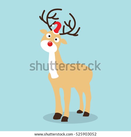 Christmas Reindeer In Flat Design For Christmas Holiday Decoration