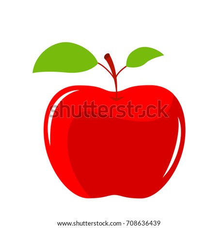 Apple Flat Icon Food And Fruit Graphics Royalty Free Vector