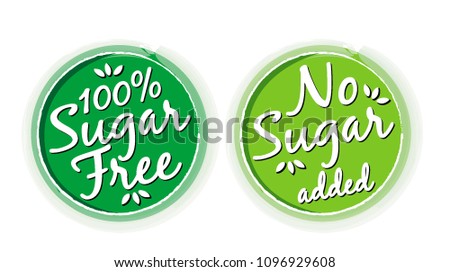 Sugar free AND No Sugar added icons in green with little leaves