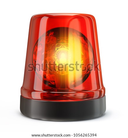 red siren isolated on a white background. 3d illustration ストックフォト © 