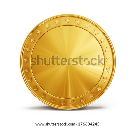 Gold Coin Isolated On A White Background Stock Photo 176604245 ...