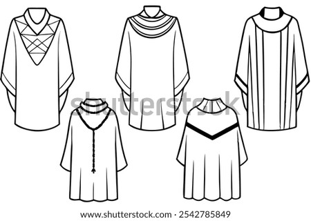 Boubou Line Art Illustration for Fashion Design 