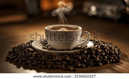 Similar – Image, Stock Photo Roasted coffee beans background black Set or collection.