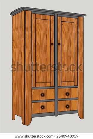 Cupboard, Wooden Cupboard, Wooden Cupboard Vector file