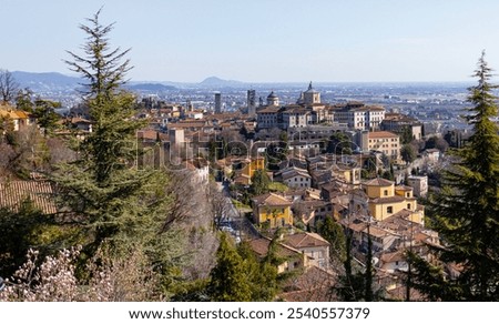 Similar – Image, Stock Photo Panorama over Bergamo, Italy